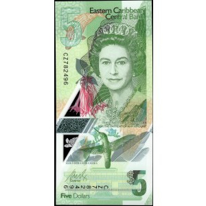 East Caribbean. 5 Dollars 2021
