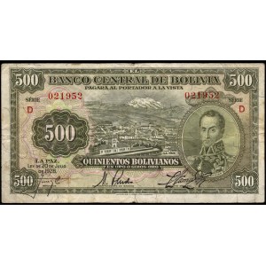 Bolivie. 500 Bolivianos 1928 Série D
