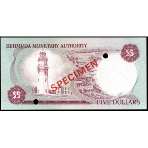 Bermuda. 5 Dollars 1978 Specimen