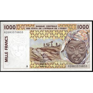Ivory Coast. 1000 Francs 2002