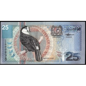 Suriname. 25 Gulden 2000 Replacement Low S/N 898