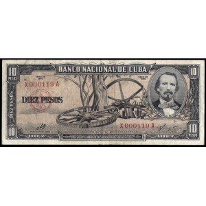 Cuba. 10 Pesos 1960 Low S/N 119