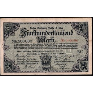 Germany. Düren 500000 Marks 1923 Low S/N 406