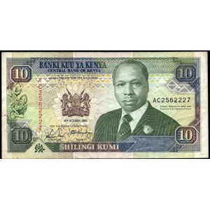 Kenya. 10 Shillings 1989