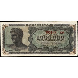Greece. 1 Million Drachmai 1944