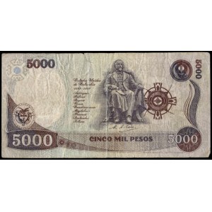 Kolumbie. 5000 pesos 1994 Současný padělek
