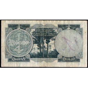 Iraq. 1/4 Dinar 1950
