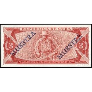 Cuba. 3 Pesos 1985 Specimen
