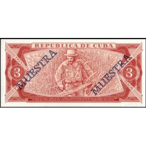 Cuba. 3 Pesos 1985 Specimen