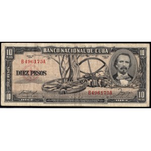 Cuba. 10 Pesos 1956