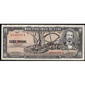 Cuba. 10 Pesos 1958
