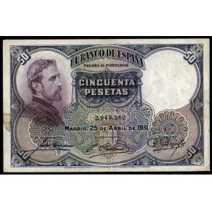 Spain. 50 Pesetas 1931