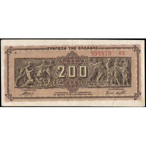 Greece. 200 Drachmai 1944