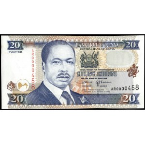 Kenya. 20 Shillings 1997 Low S/N 458