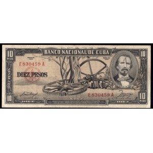Cuba. 10 Pesos 1958