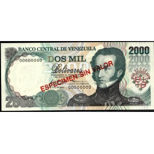 Venezuela. 2000 Bolivares 1997 Specimen