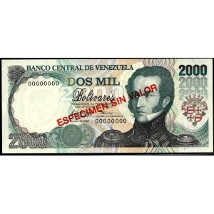 Venezuela. 2000 Bolivares 1997 Specimen
