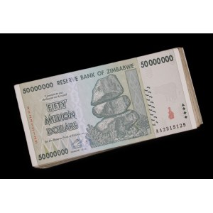 Zimbabwe. 50 Million Dollars 2008 Bundle x 100