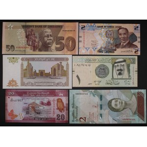 World. 6 Mixed Banknotes