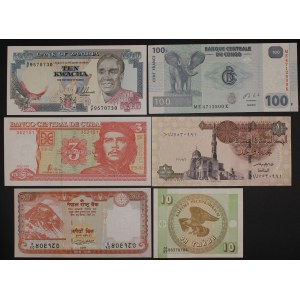 World. 6 Mixed Banknotes