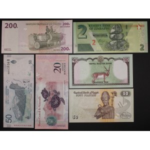 World. 6 Mixed Banknotes
