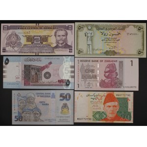 World. 6 Mixed Banknotes