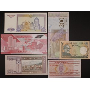 World. 6 Mixed Banknotes