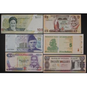 World. 6 Mixed Banknotes