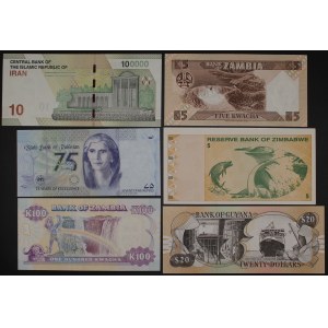 World. 6 Mixed Banknotes