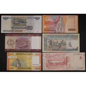 World. 6 Mixed Banknotes