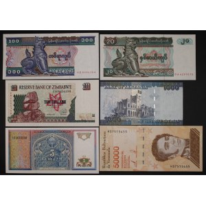 World. 6 Mixed Banknotes