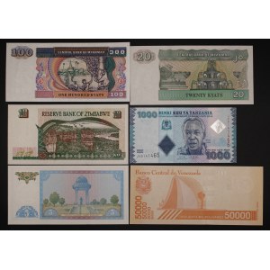 World. 6 Mixed Banknotes