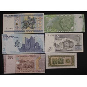 World. 6 Mixed Banknotes