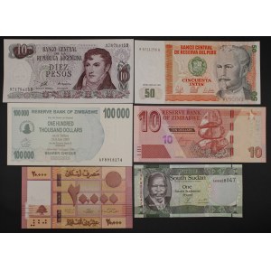 World. 6 Mixed Banknotes