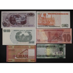 World. 6 Mixed Banknotes