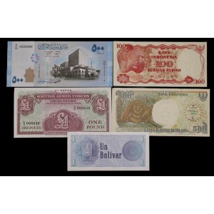 World. 5 Mixed Banknotes
