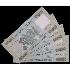 Lebanon. 4 Pcs of 100000 Livres 2023