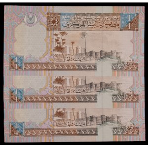Libya. 3 Pcs of 1/4 Dinar 2002