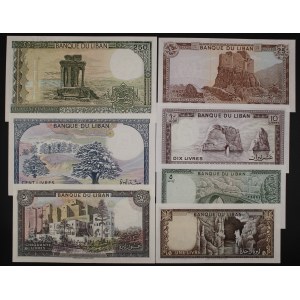 Lebanon. Set 1 5 10 25 50 100 250 Livres 1980