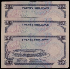 Kenya. 3 Pcs of 20 Shillings 1992