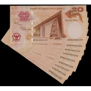 Papua New Guinea. 9 Pcs of 20 Kina 2008