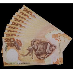 Papua New Guinea. 9 Pcs of 20 Kina 2008