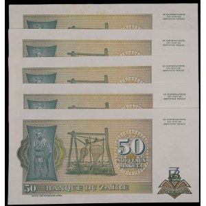 Zaire. 5 Pcs of 50 Makuta 1993
