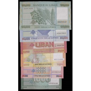 Lebanon. Set 1000 5000 10000 20000 50000 100000 Livres 2019