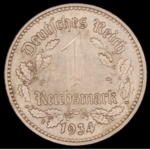 Germany. Third Reich 1 Reichsmark 1934 D Munich
