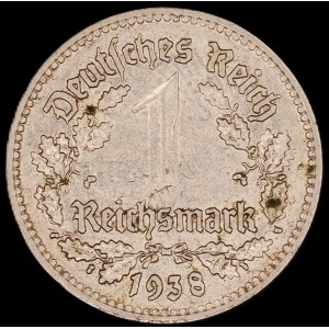 Germany. Third Reich 1 Reichsmark 1938 G Karlsruhe