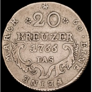 Germany. Paderborn 20 Kreuzer 1766 TAS Silver