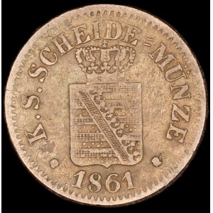 Germany. Saxony 1 Neugroschen 1861 B Silver