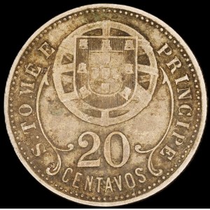 St Tome & Principe. 20 Centavos 1929