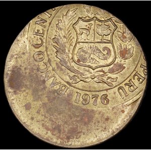 Peru. 1 Sol 1976 Mint Error 45% Off Center